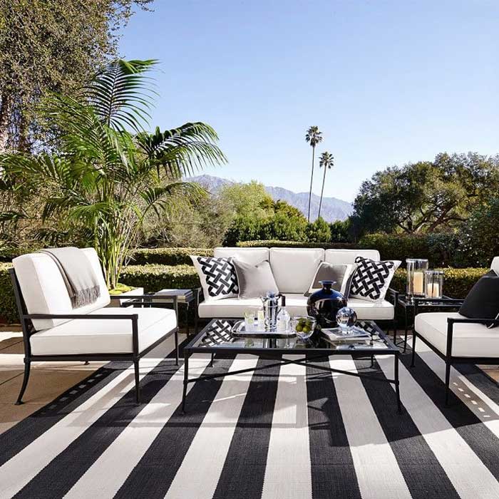 Black and white outdoor carpet