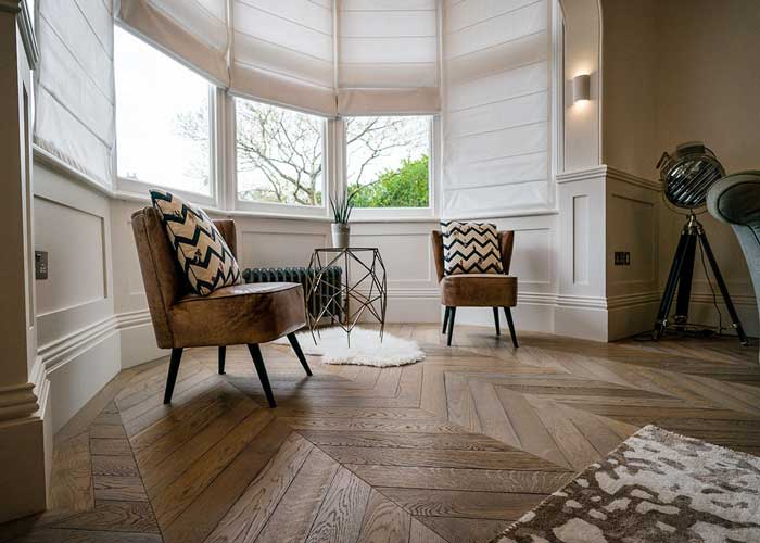 chevron wood floor